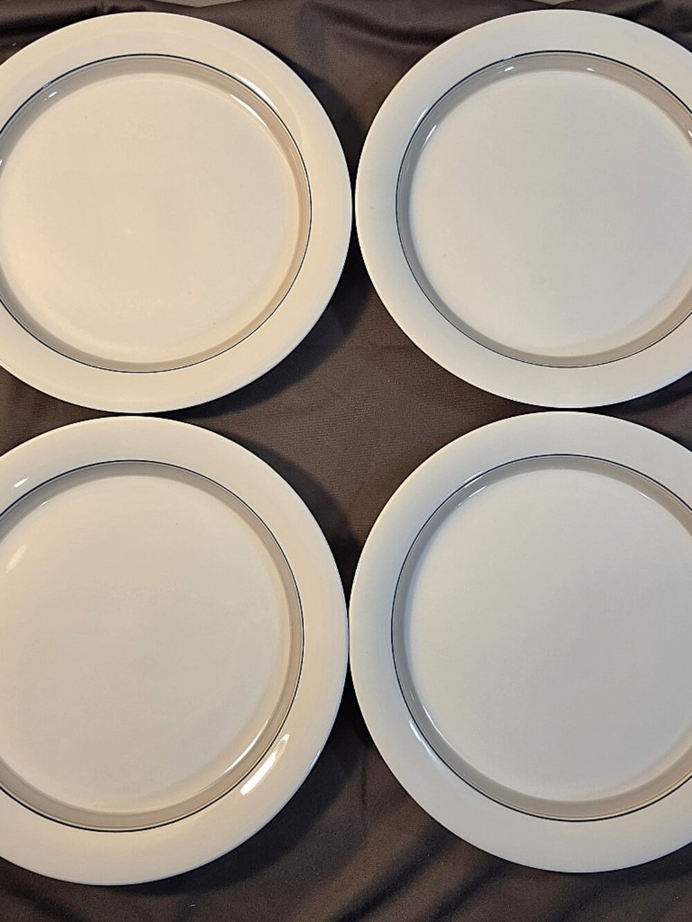 Arabia Finland Seita Arctica Dinner Plates Set of 4, 10.25 inch, Inkeri Toikka,